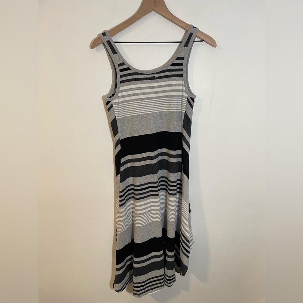 Marc New York Stripe Color Block Dress Medium A-line High Low Hem Sleeveless - Picture 3 of 7